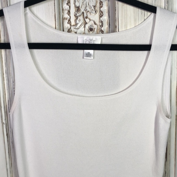 Ann Taylor LOFT White Sleeveless Scoop Neck Lightweight Sweater Top Size XS - Picture 4 of 9